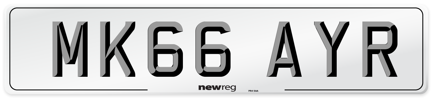 MK66 AYR Number Plate from New Reg